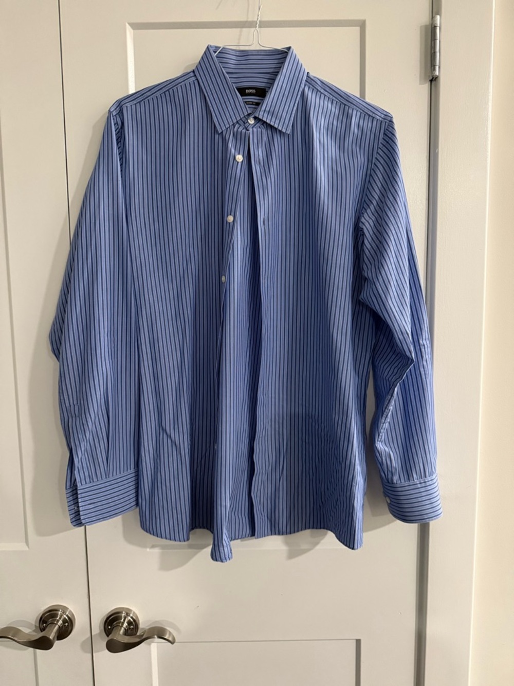 Hugo Boss Blue Pinstripe Dress Shirt